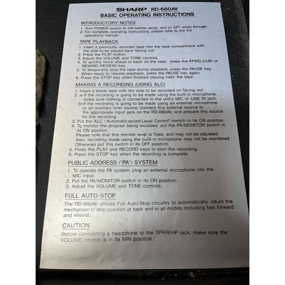 Vintage Sharp RD-680V Professional Series Cassette Recorder PlayerTested WORKING - Picture 11 of 16